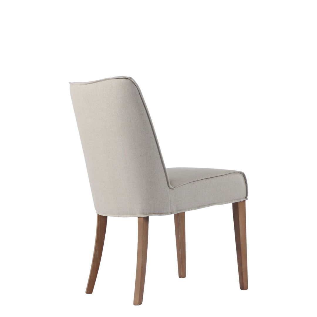 BIANCA DINING CHAIR  CREAM FABRIC WITH WASHED OAK LEG image 3